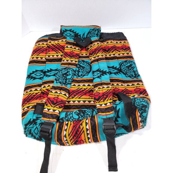 Unknown Bags Tribal Backpack In Vibrant Blue Orange Red Adjustable